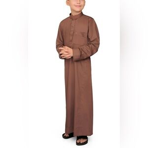 KURVIG SAUDI throbe prayer robe with mock neck collar full length NEW size S